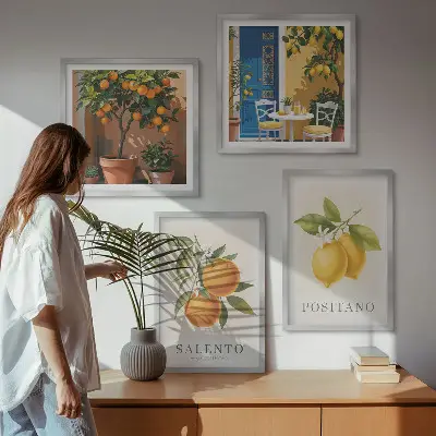 Amalfi lemons and oranges wall art set set of wall art prints featuring Amalfi lemons and oranges