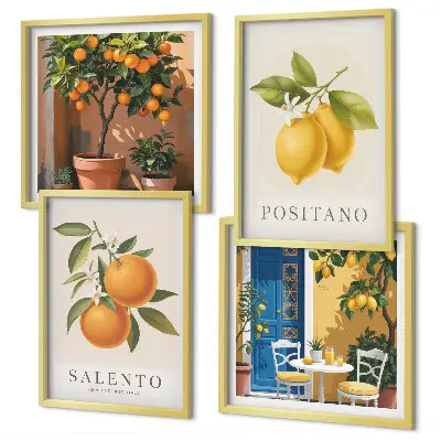 Amalfi lemons and oranges wall art set set of wall art prints featuring Amalfi lemons and oranges