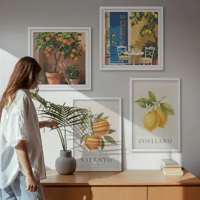 Amalfi lemons and oranges wall art set set of wall art prints featuring Amalfi lemons and oranges