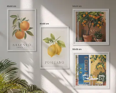 Amalfi lemons and oranges wall art set set of wall art prints featuring Amalfi lemons and oranges