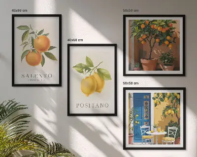 Amalfi lemons and oranges wall art set set of wall art prints featuring Amalfi lemons and oranges