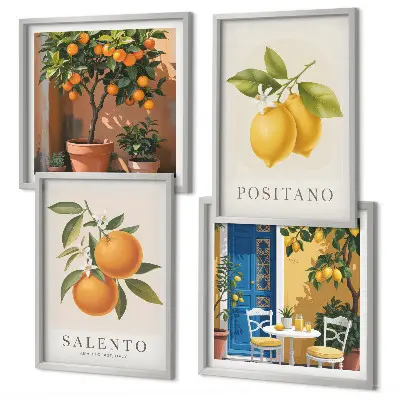 Amalfi lemons and oranges wall art set set of wall art prints featuring Amalfi lemons and oranges