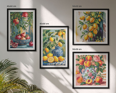 Set of 4 wall art pieces Fruit compositions