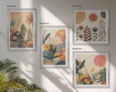 Multi-piece wall decor set Boho plant warm patterns