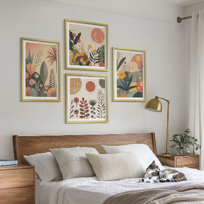 Multi-piece wall decor set Boho plant warm patterns