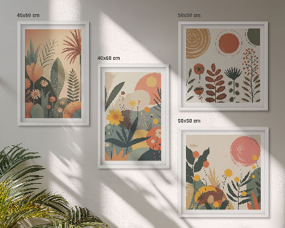 Multi-piece wall decor set Boho plant warm patterns