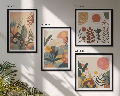 Multi-piece wall decor set Boho plant warm patterns
