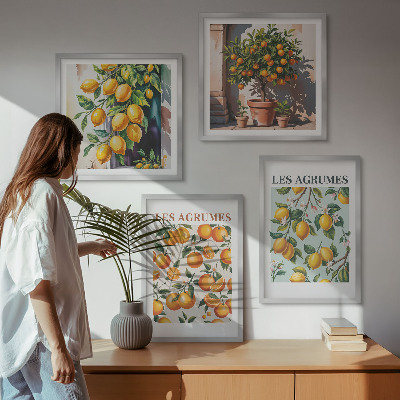 Wall art set Fruity citrus patterns