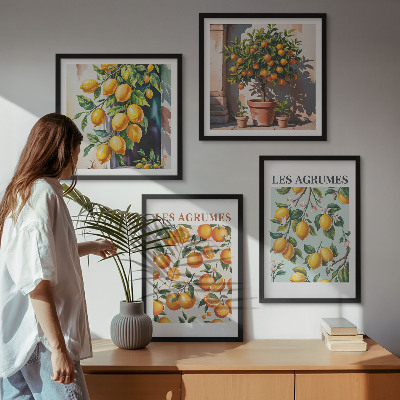 Wall art set Fruity citrus patterns