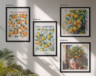Wall art set Fruity citrus patterns
