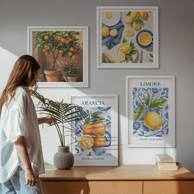Multi-piece wall decor set Citrus Fruit Illustrations