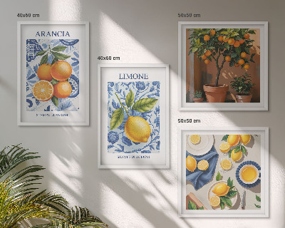 Multi-piece wall decor set Citrus Fruit Illustrations