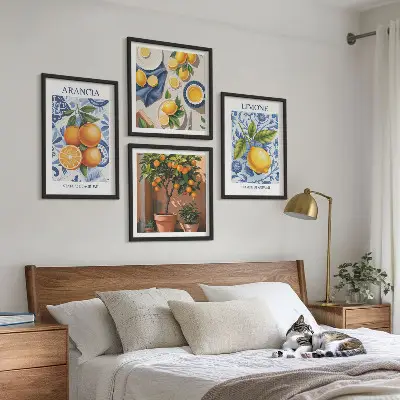 Citrus fruit illustrations multi-piece wall decor set