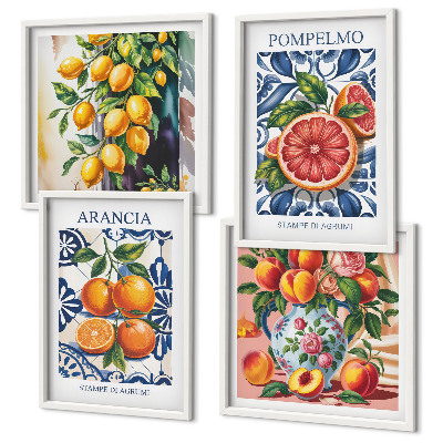 Wall art set Italian citrus fashion posters