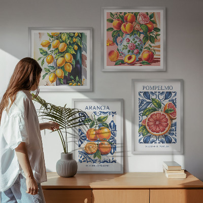 Wall art set Italian citrus fashion posters