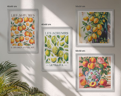 Multi-piece wall decor set Fresh colorful citrus fruits