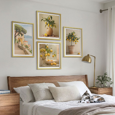 Wall art set Lemon trees in pots