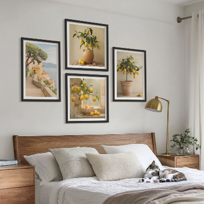 Wall art set Lemon trees in pots