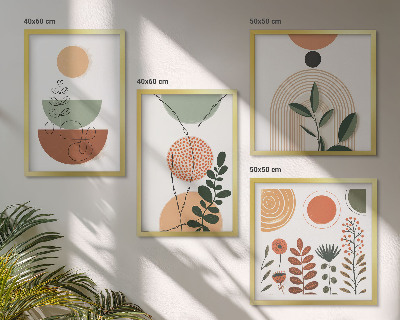 Multi-piece wall decor set Abstract plant shapes