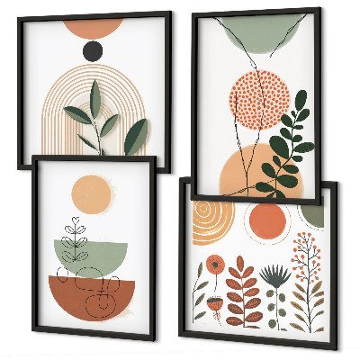 Multi-piece wall decor set Abstract plant shapes