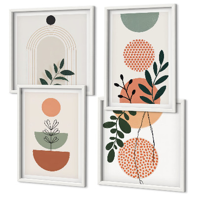 Wall art set Modern plant motifs