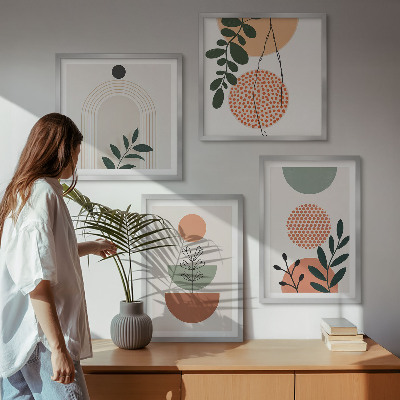 Wall art set Modern plant motifs
