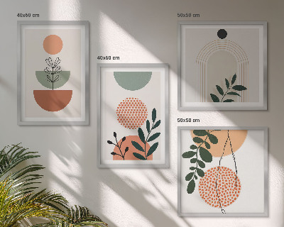 Wall art set Modern plant motifs
