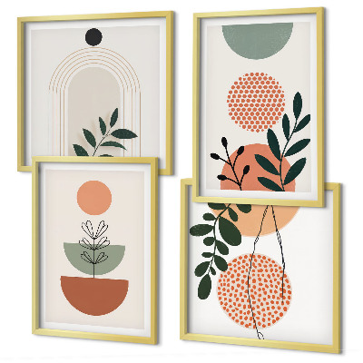 Wall art set Modern plant motifs