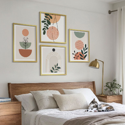 Wall art set Modern plant motifs