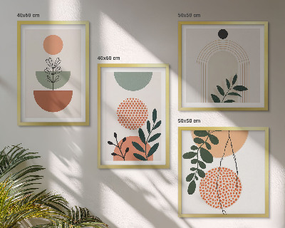 Wall art set Modern plant motifs