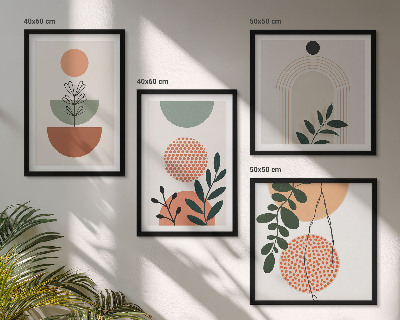 Wall art set Modern plant motifs