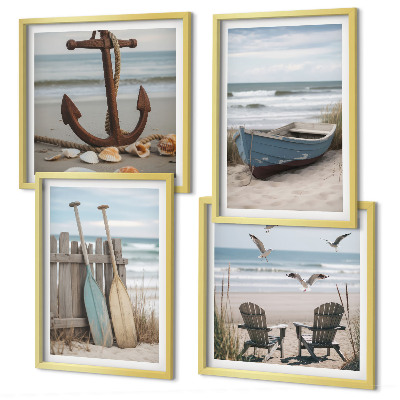 Multi-piece wall decor set Summer beaches sea landscape