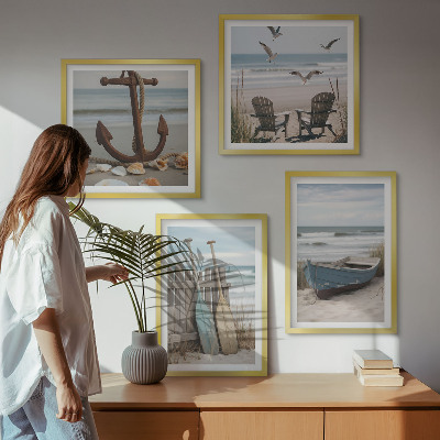 Multi-piece wall decor set Summer beaches sea landscape