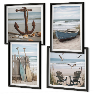 Multi-piece wall decor set Summer beaches sea landscape