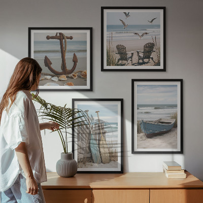 Multi-piece wall decor set Summer beaches sea landscape