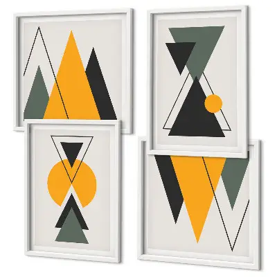 Abstract Geometric Wall Decor Set multi-piece art collection