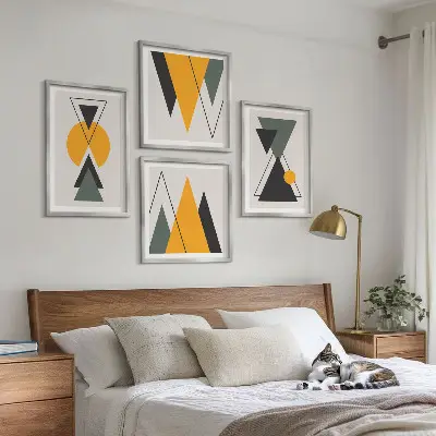Abstract Geometric Wall Decor Set multi-piece art collection
