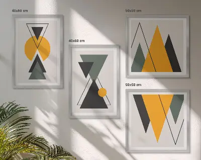 Multi-piece wall decor set Abstract geometry shapes