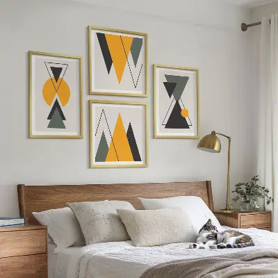 Multi-piece wall decor set Abstract geometry shapes