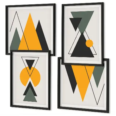 Abstract Geometric Wall Decor Set multi-piece art collection