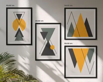 Multi-piece wall decor set Abstract geometry shapes
