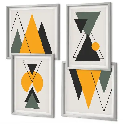 Abstract Geometric Wall Decor Set multi-piece art collection