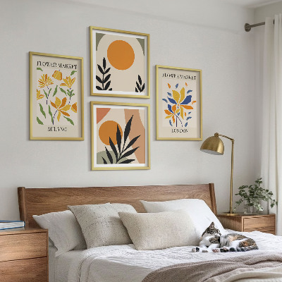 Wall art set Floral Posters Paris Milan