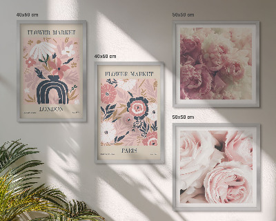 Multi-piece wall decor set Floral motifs roses Paris