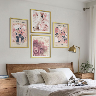 Multi-piece wall decor set Floral motifs roses Paris