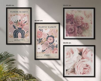 Multi-piece wall decor set Floral motifs roses Paris