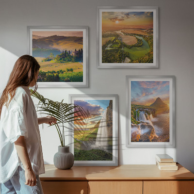 Set of 4 wall art pieces Italian sunset views
