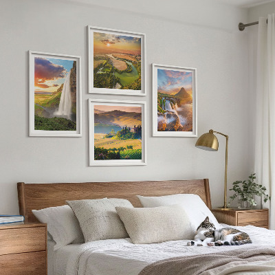 Set of 4 wall art pieces Italian sunset views