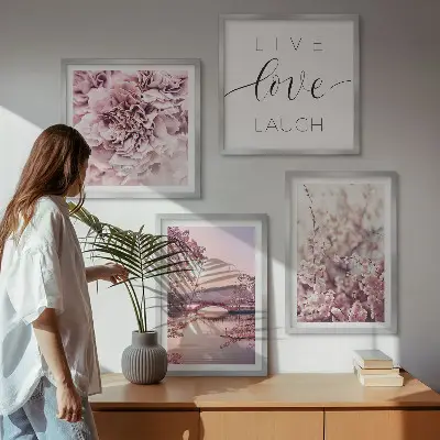 Multi-piece wall decor set flower bridge life inspiration design