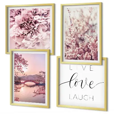 Multi-piece wall decor set flower bridge life inspiration design